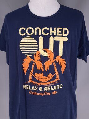 Disney Cruise Line Castaway Cay Bahamas Navy T-Shirt Men's 3XL Mickey Mouse